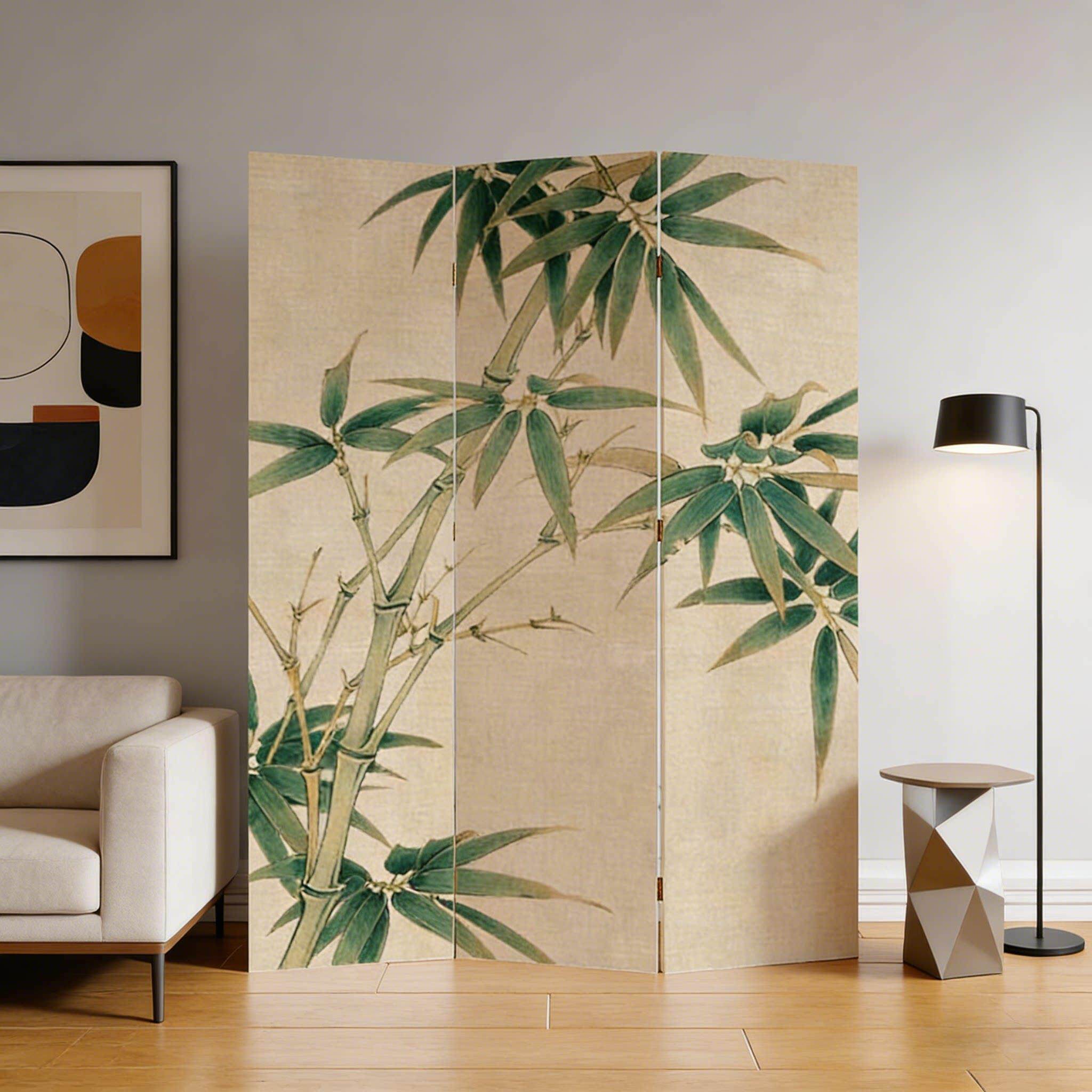 新中式竹子屏风玄关装饰移动折叠屏风木质隔断遮挡座屏简约现代