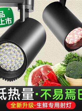 2024新款新国标轨道led生鲜射灯鲜肉熟食蔬菜海鲜水果店3000K暖光
