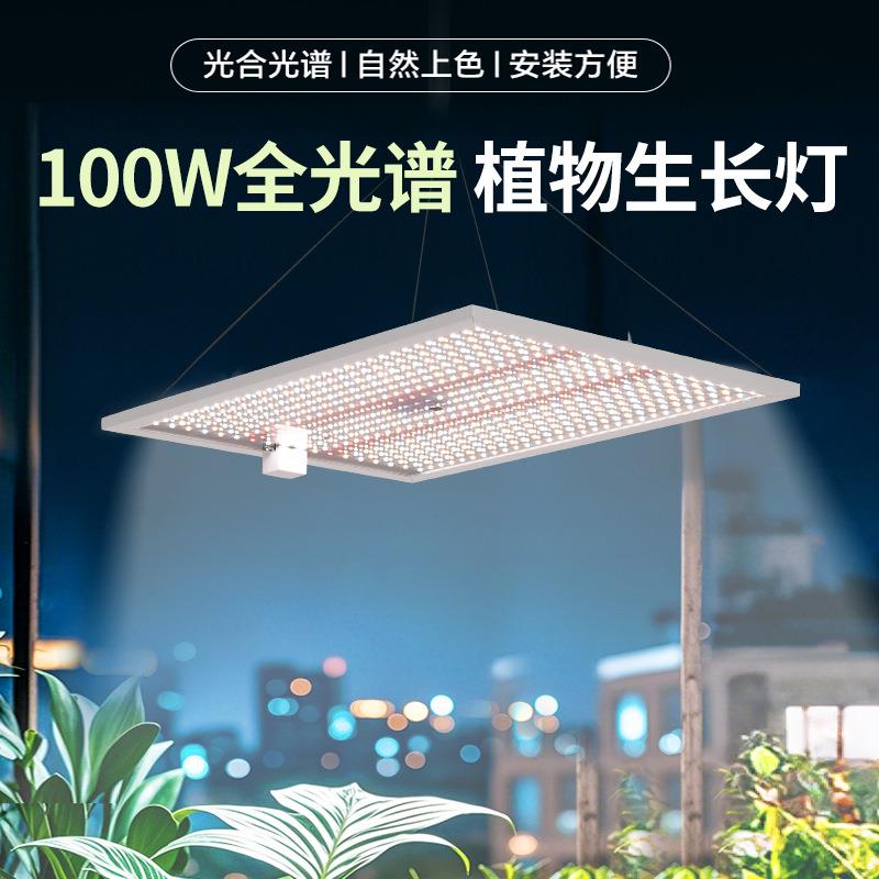 100W量子板植物生长灯叶菜樱桃全光谱大棚花卉补光灯led调光定时图片