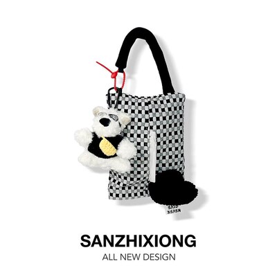 汽车纸巾包挂袋可爱潦草狗车载抽纸盒车内用座椅纸巾袋收纳袋挂式