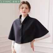 月子披肩斗篷肩颈保暖孕产妇空调房护肩颈椎坎肩睡觉高领黑色秋冬