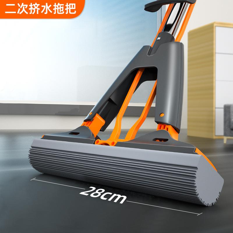 新款海绵拖把家用不锈钢伸缩杆吸水胶棉懒人免手洗省力对折式拖布