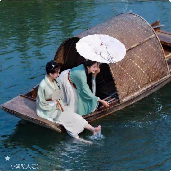仿古乌篷船户外实木木船游船观光餐饮装饰景观摄影道具单蓬渔船