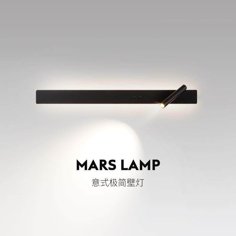 极简长条壁灯卧室床头灯自带开关射灯可旋转现代简约客厅背景墙