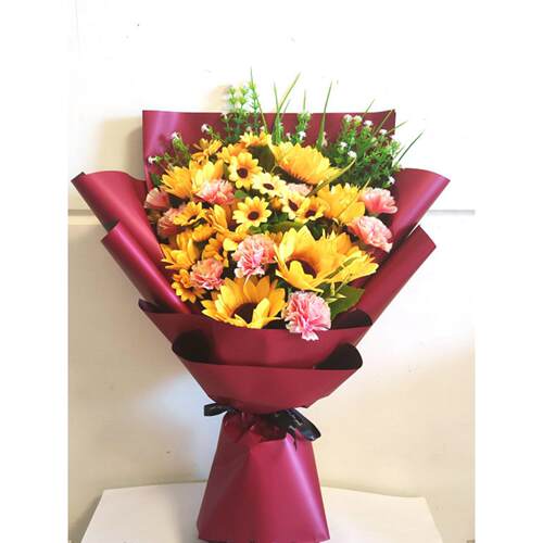 采购产品向日葵花束，人造花，假花，手持教师节礼物，幼儿园活动