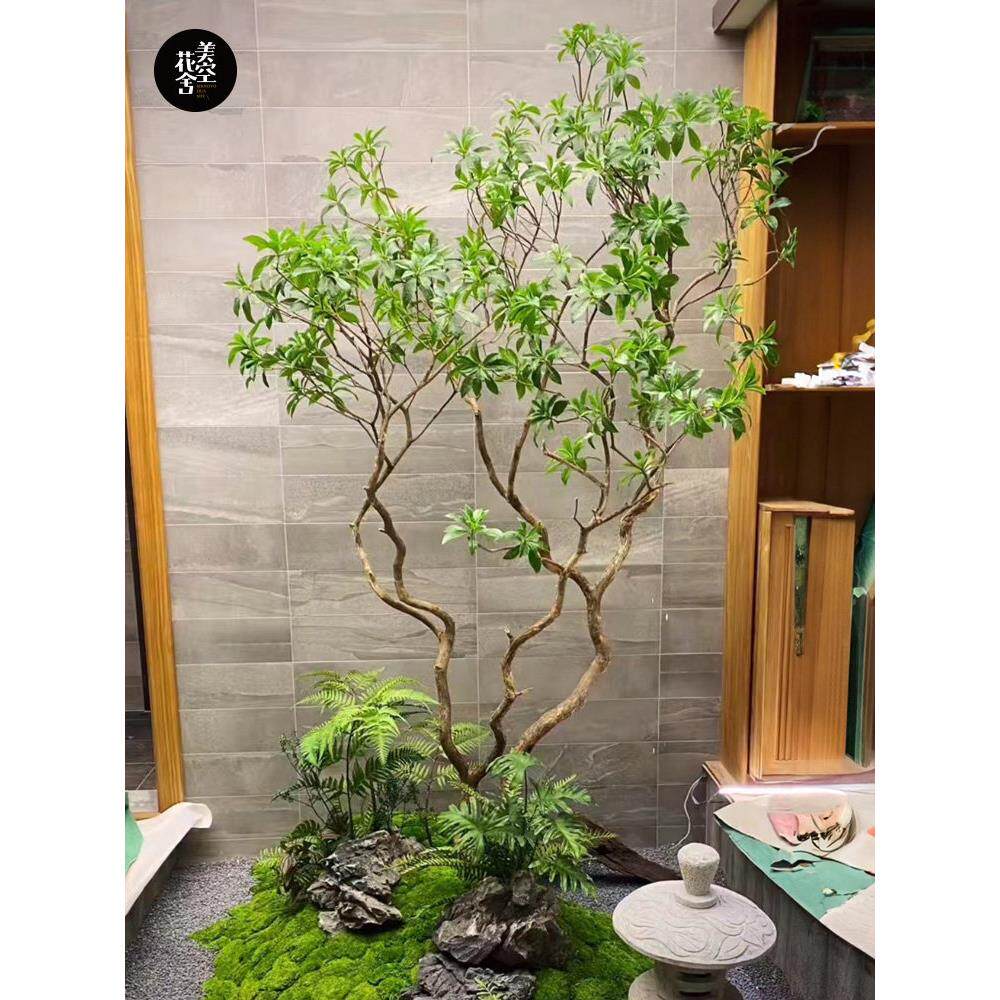 Mazuimu新型模拟绿色植物盆栽窗景挂钟树室内装饰假树景观/美国天