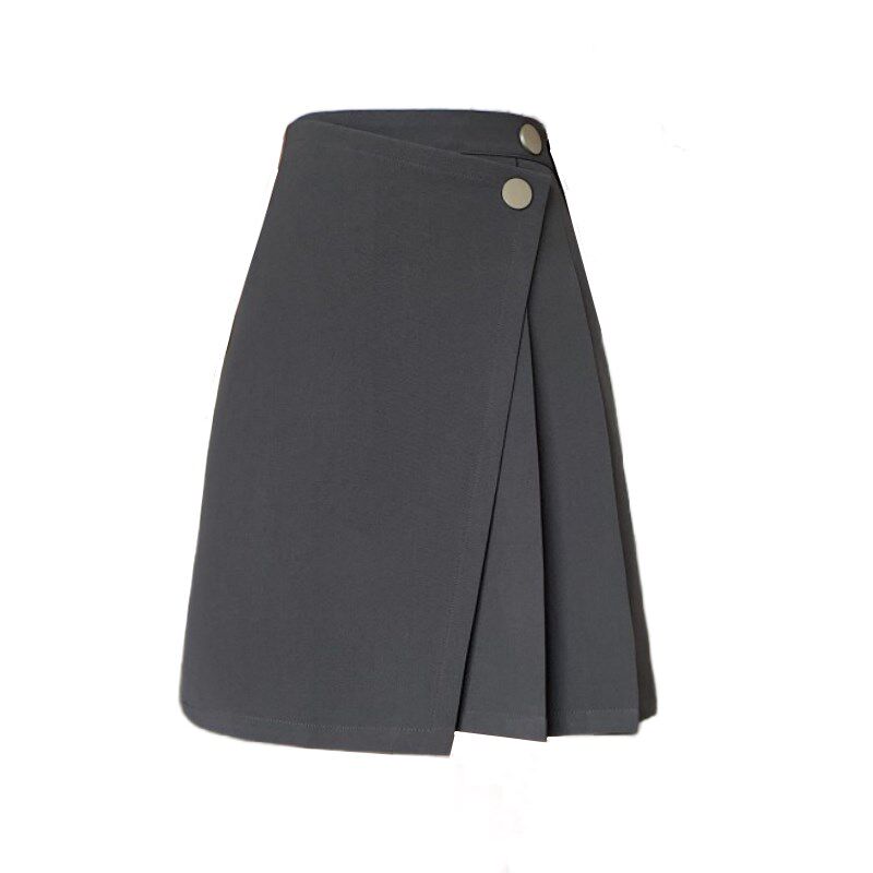 胖mm百褶裙灰色中裙春夏胯大腿粗a字半身裙大码显瘦西装学生半裙