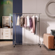 衣帽架落地家用卧室内单杆式 店展示架不锈钢拉丝 晒衣服收纳架服装
