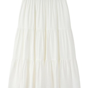 2023新款白色a字半身裙子女春秋中长版小个子百搭蛋糕裙搭配卫衣