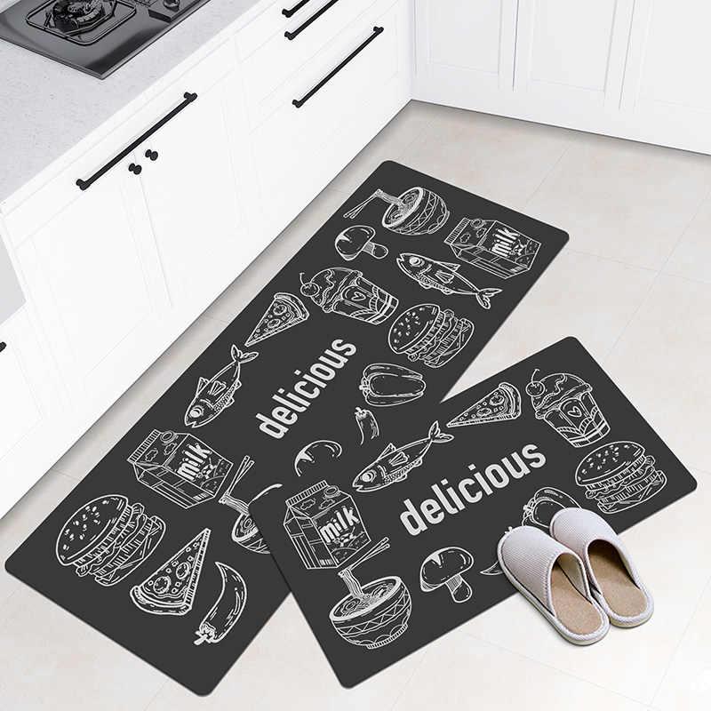 厨房地垫可擦免洗防水防滑防油pvc垫子家用脚垫耐脏阳台地垫加厚