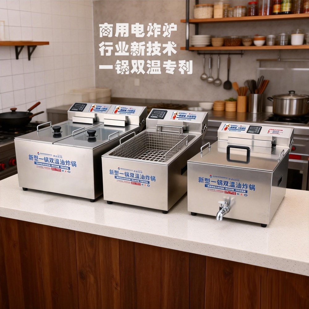晗苏恒温油炸锅商用电炸炉双温油炸炉炸串锅炸油条专用锅炸鸡薯条
