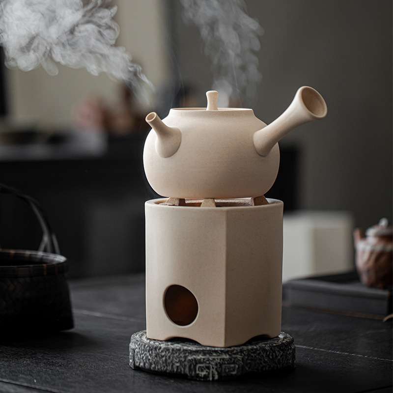 围炉煮茶碳炉火炉套装煮茶器陶瓷侧把烧水泡茶壶风炉酒精炉