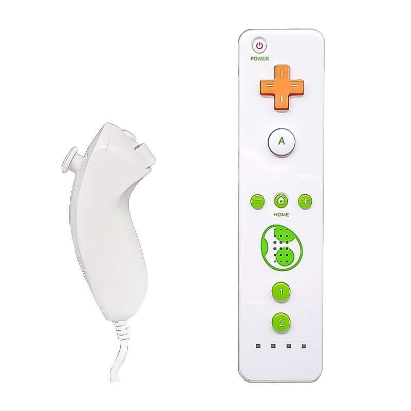 WII手柄 wii左右手柄内置加速器 2合1左右手柄 wii双中白绿左右裸