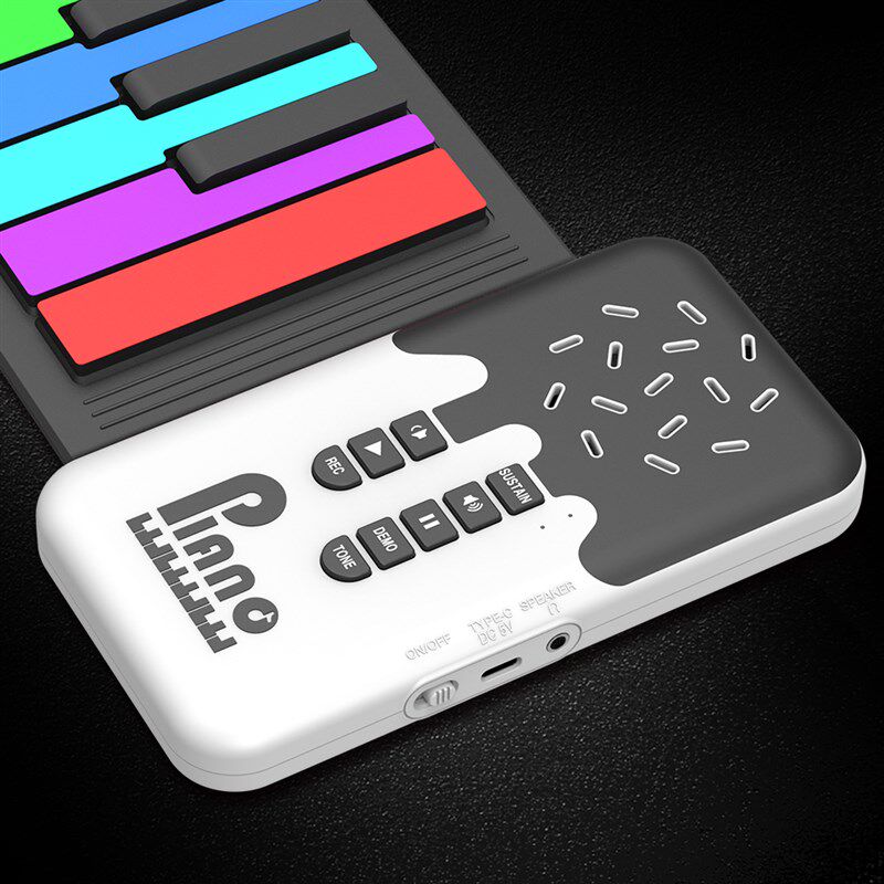 红米49键手卷钢琴加厚桌面电子琴便携折叠儿童初学入门家用软琴