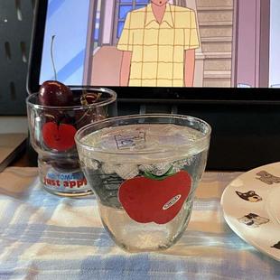 中古风小众简约ins番茄玻璃杯复古tomato耐高温果汁杯咖啡杯280ml