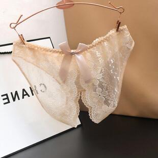 性感内裤女式女蕾丝火辣迷人少女薄无痕透气可爱蝴蝶结开裆三角裤