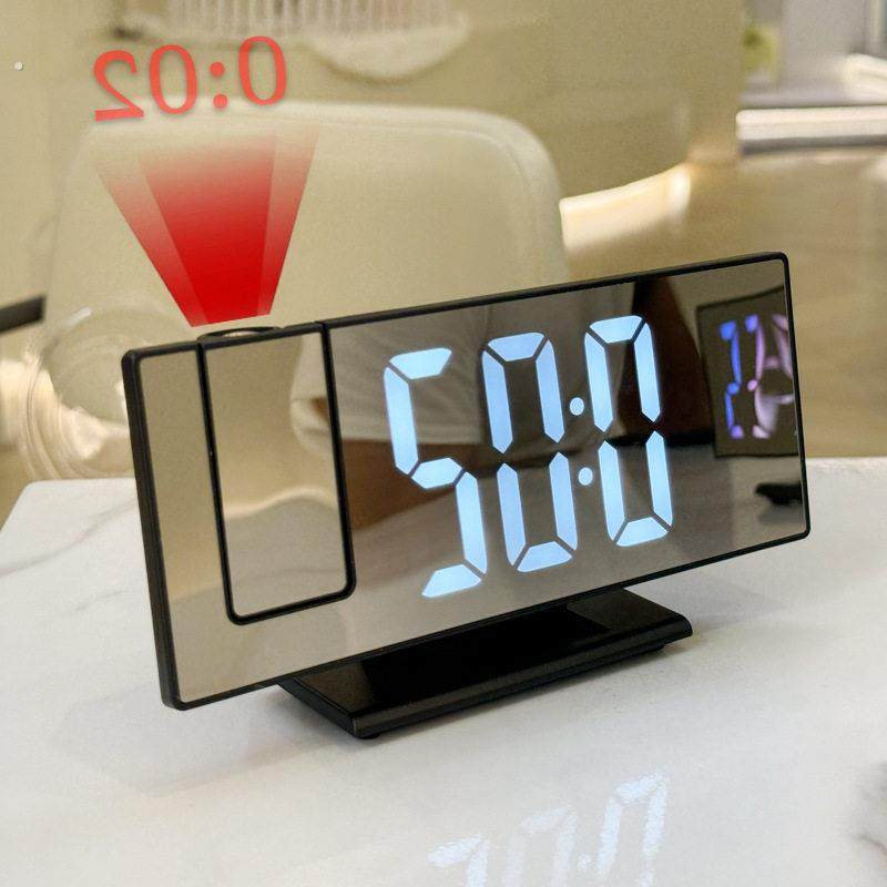 A跨境推荐镜面投影时钟闹钟数字温度时间投影钟表桌面客厅高级感,家居饰品,台钟/闹钟,淘宝优惠券,粉丝福利购,淘宝优惠卷