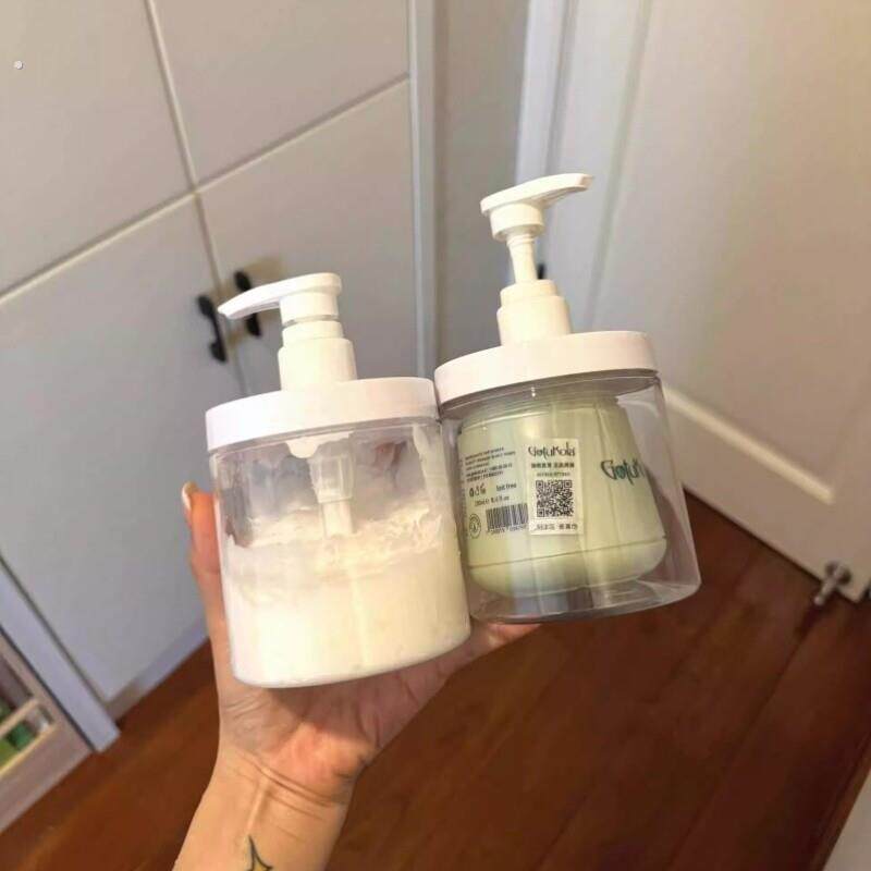 再也不要用手扣！发膜护发素分装瓶乳液收纳瓶洗衣液按压瓶大容量