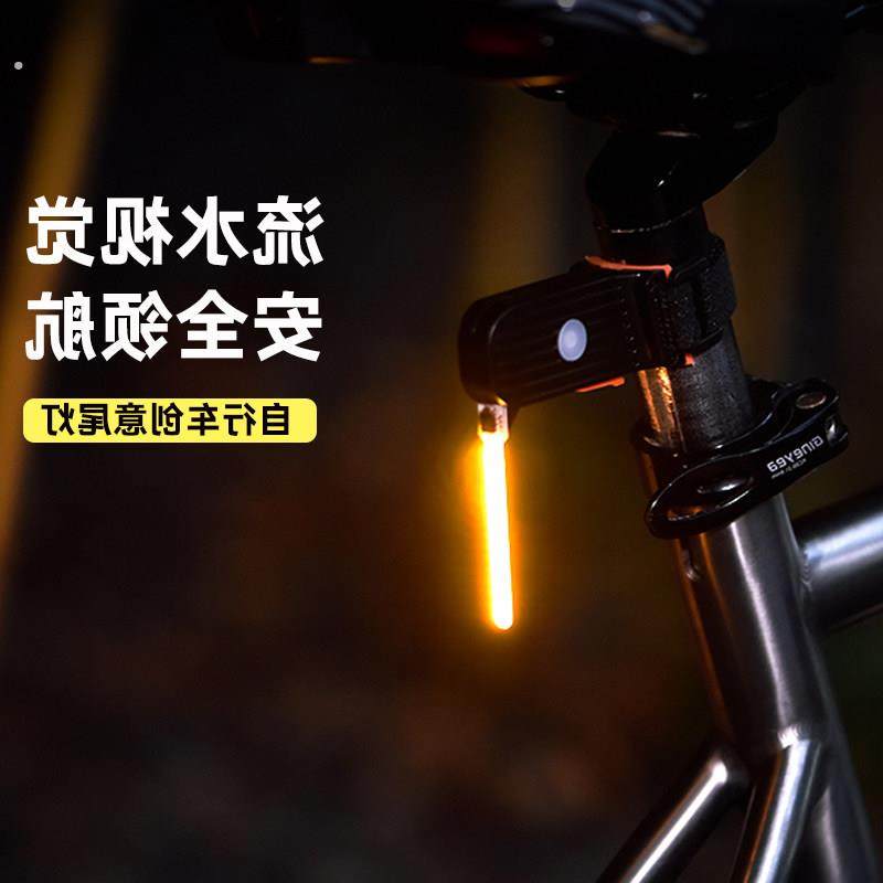 自行车骑行尾灯山地公路车夜骑灯流星领航流水灯夜间警示后灯配件