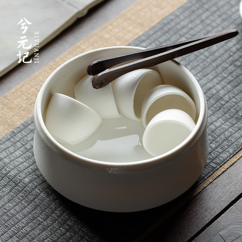粗陶茶洗大号特大陶瓷水洗茶杯洗笔洗功夫茶具茶道配件水盂茶渣缸
