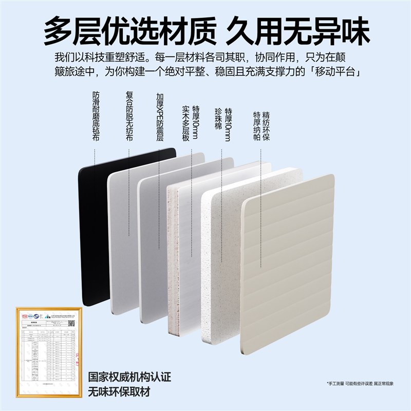 汽车床垫后排睡垫车载旅行床双面特厚可折叠双支架后座睡垫床