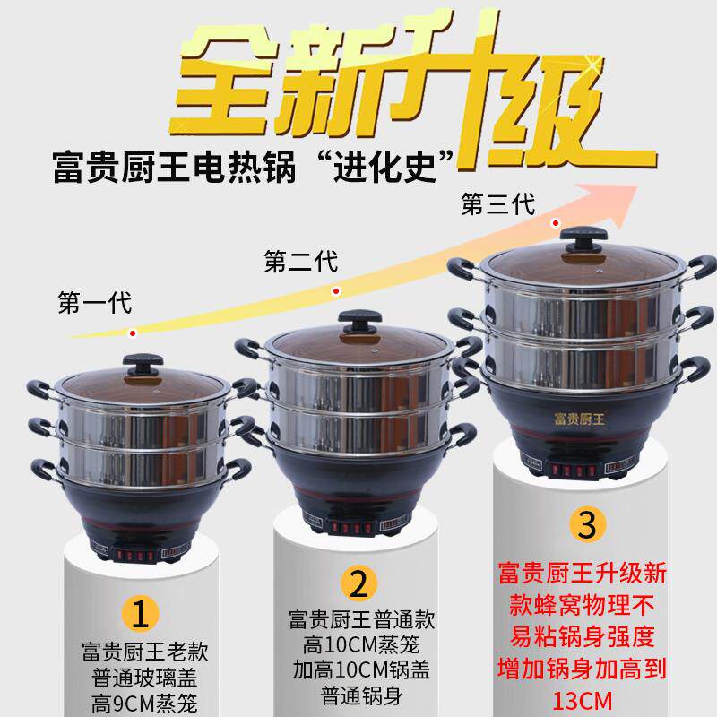 铸铁多功能电热锅电炒锅家用炒菜电锅煮饭插电炒炖煎蒸煮一体多用