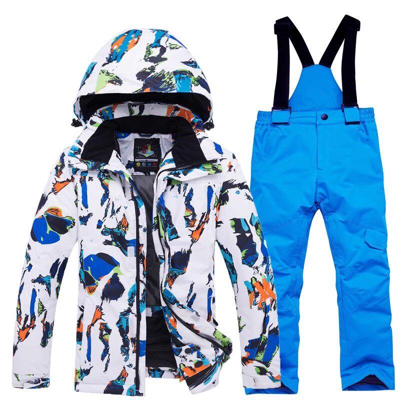 儿童滑雪服男童女童滑雪服套装防风防水保暖加厚单板双板滑雪衣裤