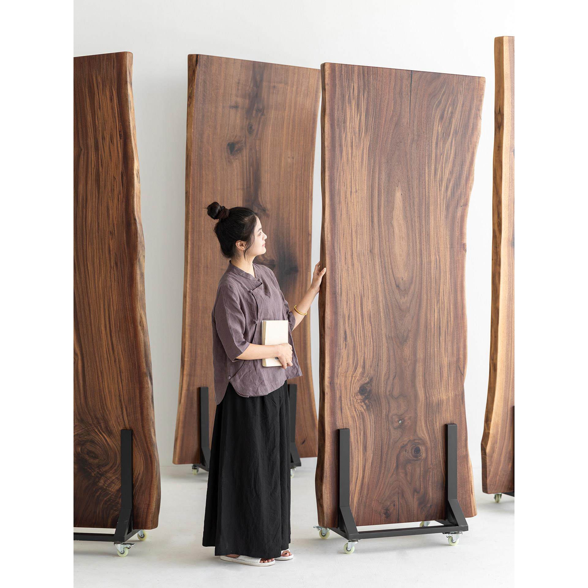 天外云 北美黑胡桃木大板桌子餐桌实木茶桌原木书桌办公桌茶几