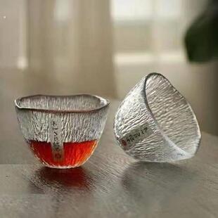 日式玻璃茶杯家用单个小茶杯主人杯雨落杯茶水杯喝茶杯泡茶杯套装