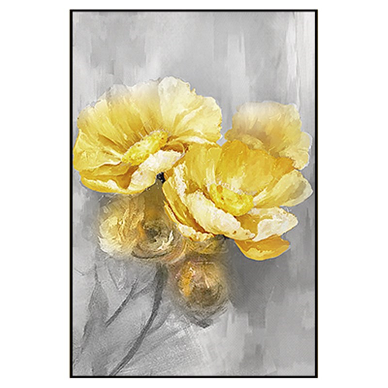 花开富贵金色牡丹油画玄关客厅饭厅高级感挂画沙发卧室牀头装饰画