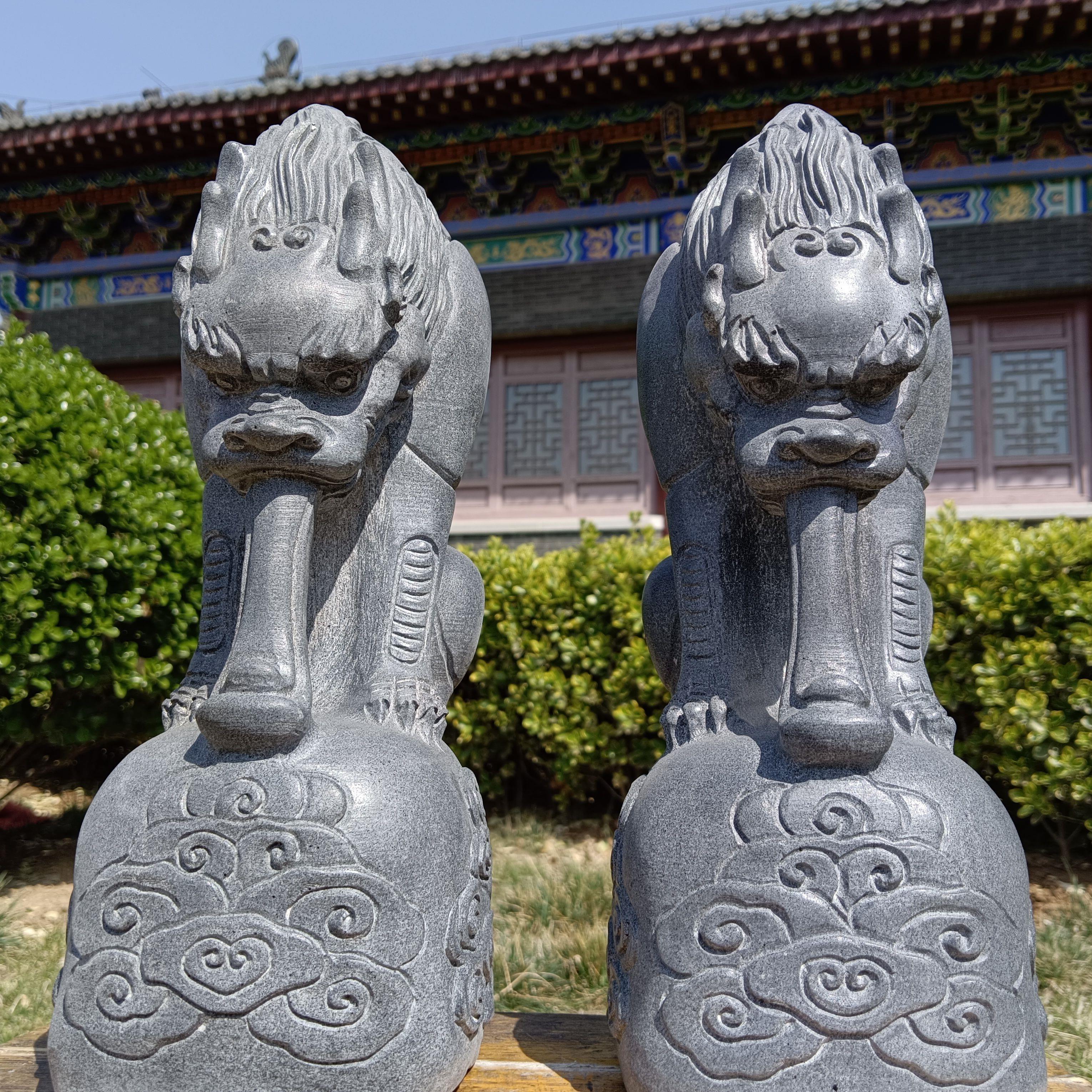 青石石雕吸水兽仿古庭院镇宅别墅门口门墩手工雕刻避水兽蚣蝮摆件图片