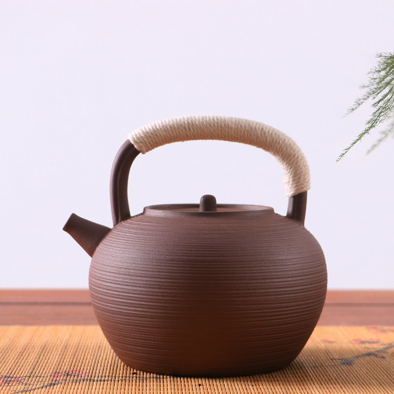 手工陶壶电陶炉煮茶壶紫砂烧水壶普洱黑茶煮茶器耐热复古陶瓷水壶
