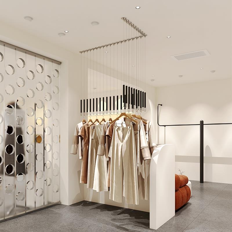 服装店橱窗装饰展示道具吊架吊杆悬挂吊顶衣架场景布置可调节吊环