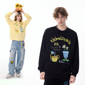 LAMLICKA植物印花卫衣牛仔男女款