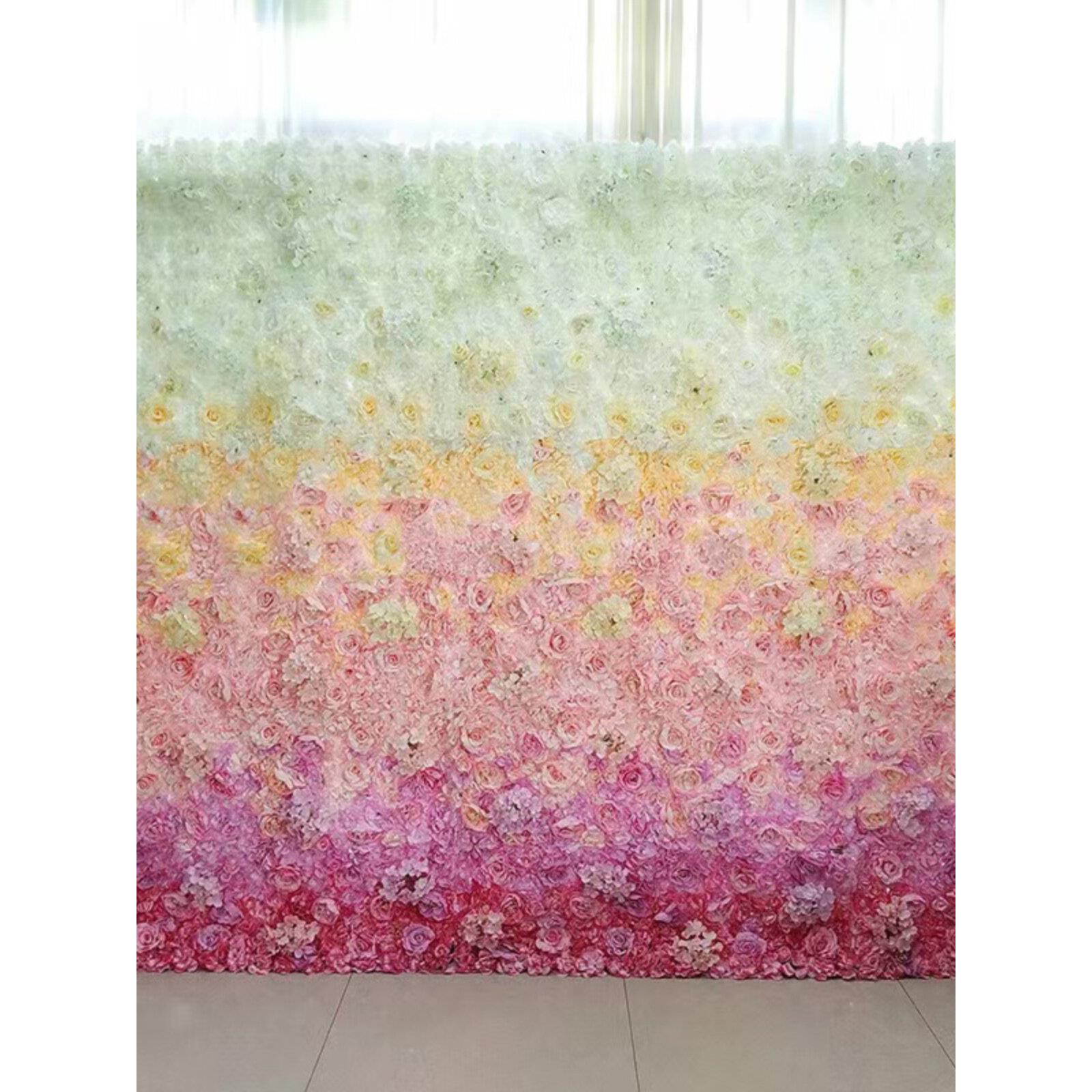 梯度花墙背景墙婚礼用品玫瑰排背景装饰拱门丝绸花摄影道具图像墙