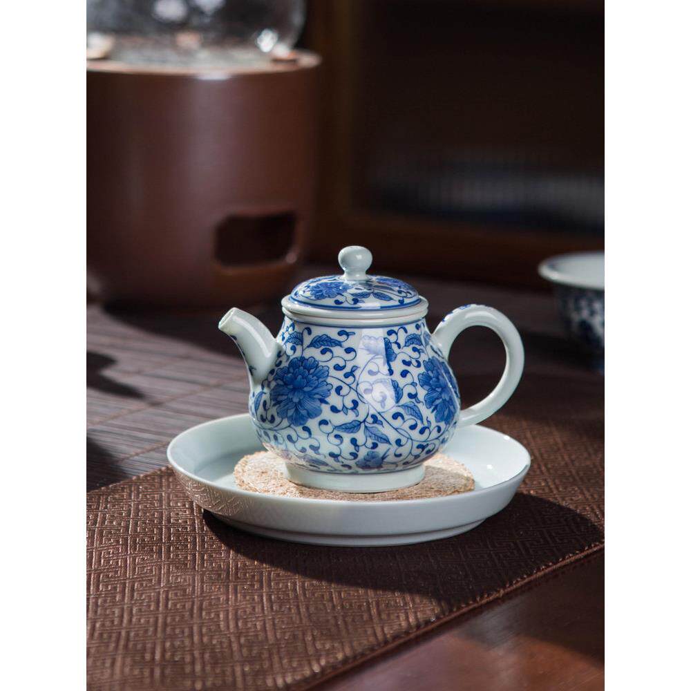 景德镇陶瓷手绘青花瓷茶壶泡茶家用中式功夫茶具办公室单壶小茶壶