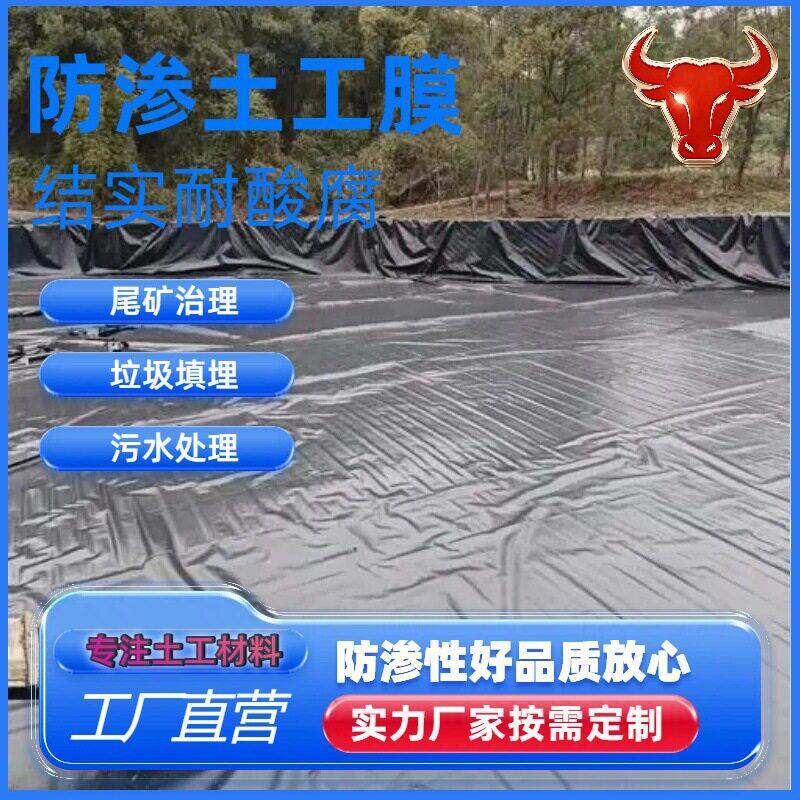 双光面膜聚乙烯工土工防水工程尾渣库尾库底衬防渗膜1YQM.5mm矿土图片