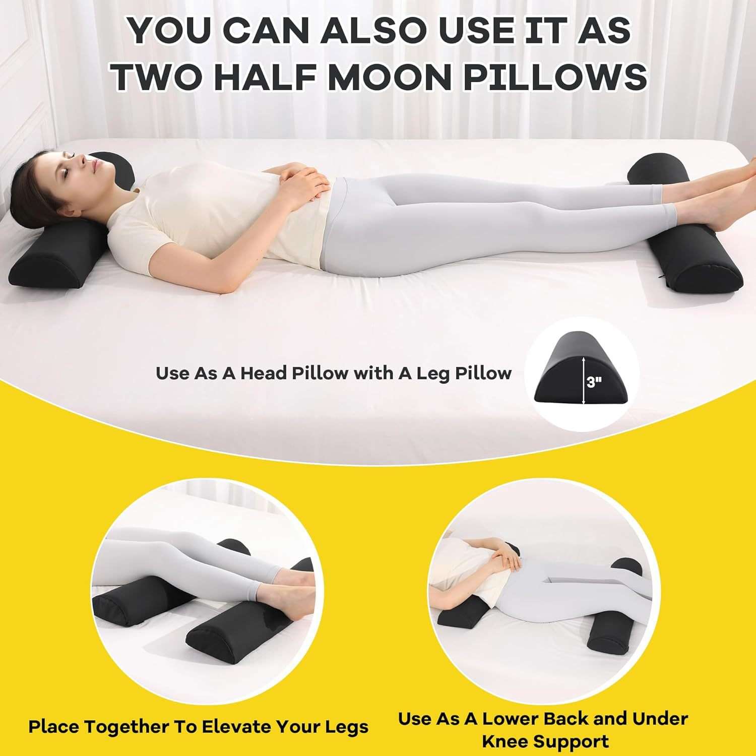 可拆洗圆形腿枕A27组合床上沙发多用脚枕办公室居家腿部支撑枕