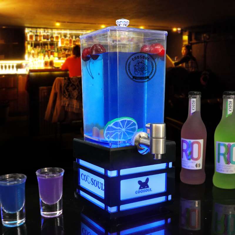 扎啤酒炮带龙头2L可乐桶容器发光酒炮酒吧专用3升商用 网红果汁桶