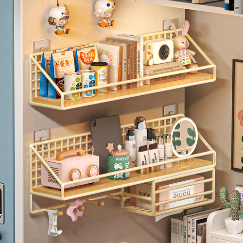 墙上置物架免打孔壁挂式收纳架子