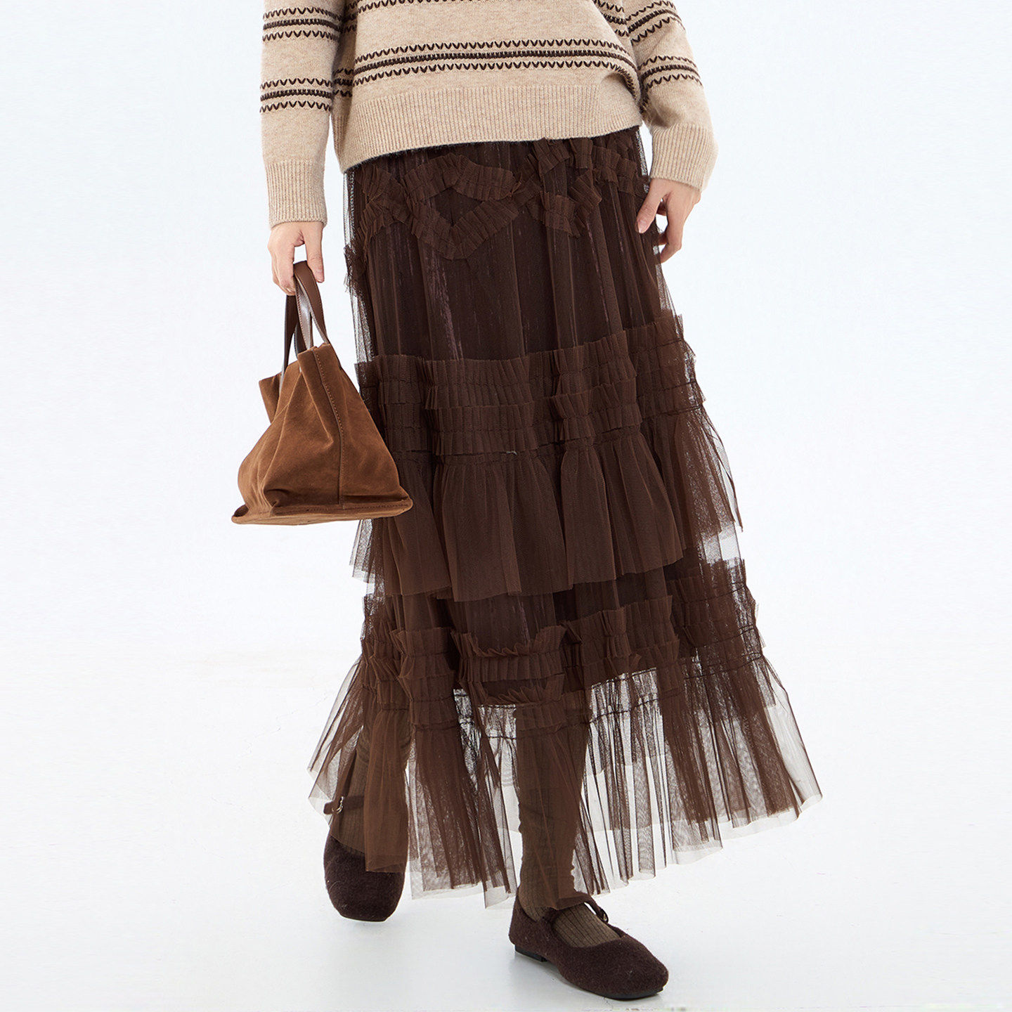 半身裙2026年春装子小个子a字伞裙休闲洋气减龄网纱裙春天