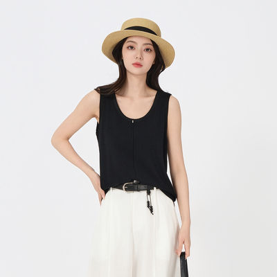 2026夏季新款U领无袖针织背心女修身显瘦百搭上衣女