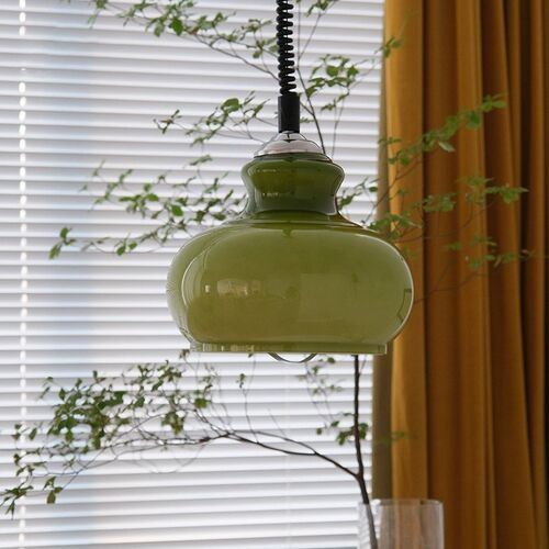 法式复古可拉伸缩升降餐厅吊灯北欧奶油风中古包豪斯书房餐桌主灯