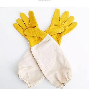 养蜂手套蜜收蜂防蜂蛰羊皮厚软捉蜂蜂衣蜂帽护手透气马蜂专用手套