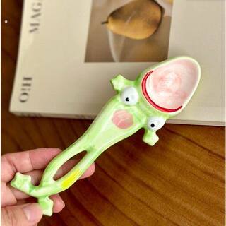 丑青蛙勺子陈二沟蛤蟆勺个性沙雕大嘴青蛙陶瓷汤饭匙男女生日礼物