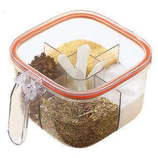 调料盒一体多格家用厨房调味罐盐巴佐料味精配料密封防潮四格收纳