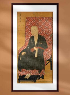 国画道宣律师像菩萨挂轴画框定制佛挂画高清古画复制宣纸打印装裱