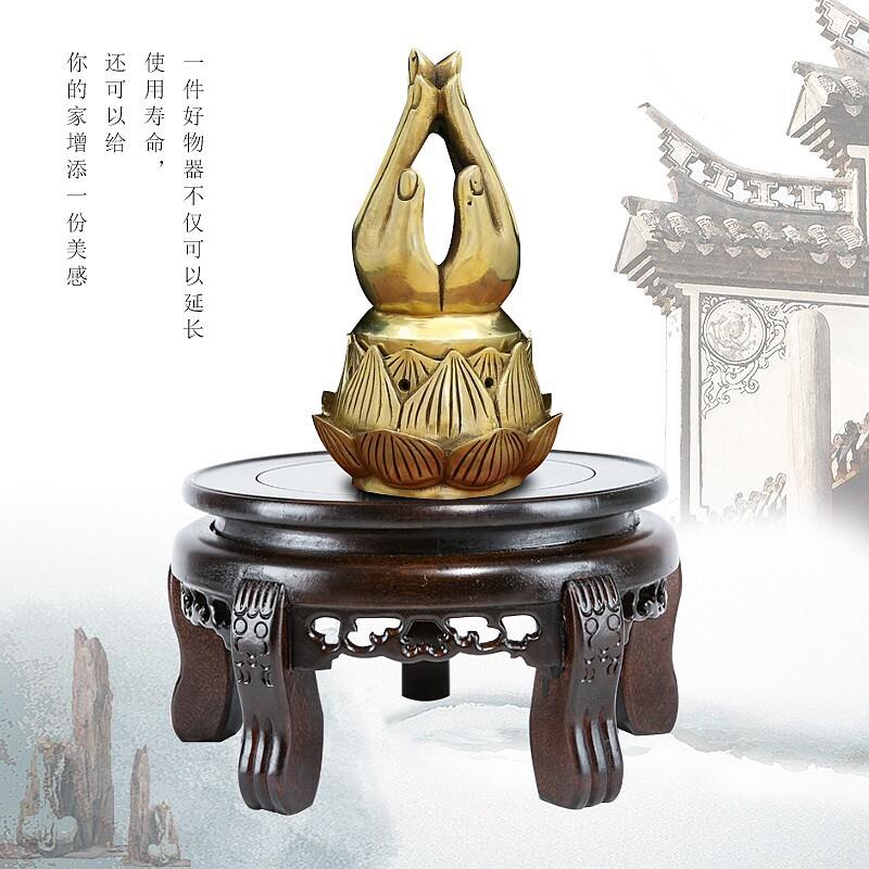 鱼缸底座缸架实木托佛像花瓶奇石头花盆景摆件增高黑檀木空调托架