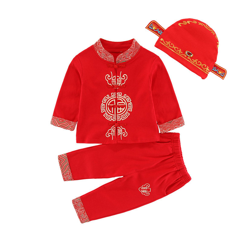男宝宝1一2周岁宴礼服春装唐装男童抓周服春秋季婴儿衣服男孩套装