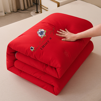 大红色新婚庆被芯大豆纤维被喜被女方陪嫁春秋被加厚冬被结婚被子